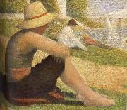 Georges Seurat The Boy Wearing hat on the ground Spain oil painting artist